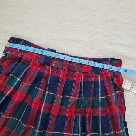 Vintage deadstock plaid tartan shorts high waisted women's large - Picture 5 of 11